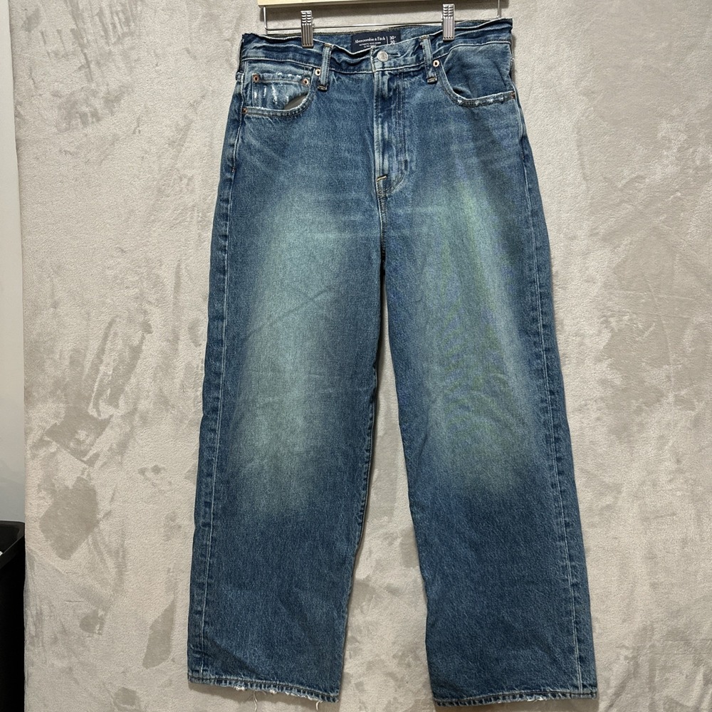 Abercrombie & Fitch Women's Jeans Size 30 Ultra Baggy Rigid Denim Blue High Rise